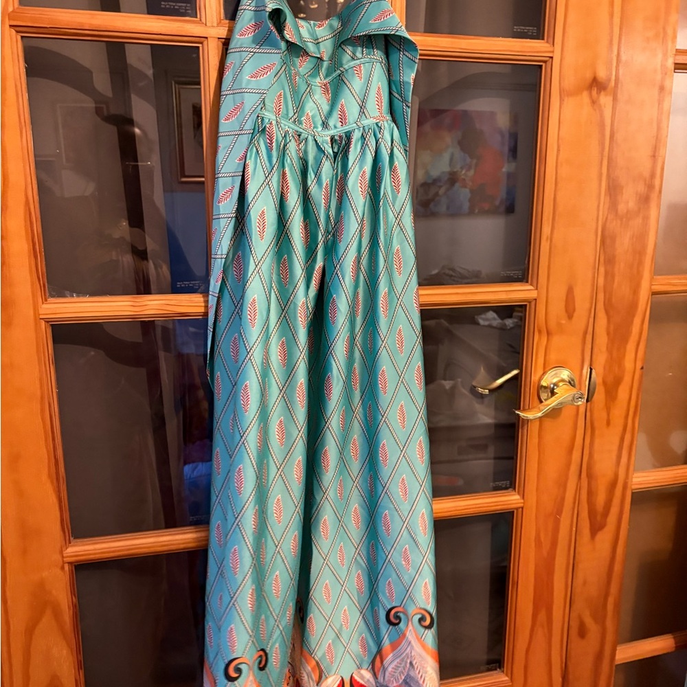Women's Teal Patterned dress
